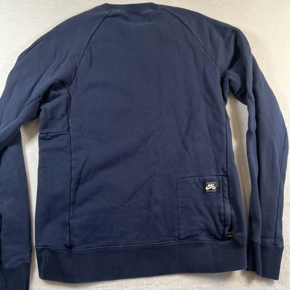 Nike SB Sweatshirt Mens Large Blue Crewneck Fleece Pullover Skateboard Logo
